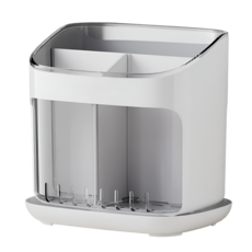 에브리템 수저꽂이 수저통 물빠짐 수저정리함 3구, 투명 화이트, 1개