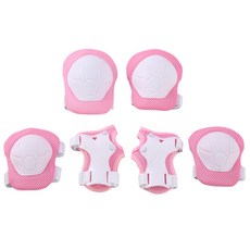 兒童護膝護肘防護裝備套裝 適合3合1男女童護腕 滑冰自行車輪滑適用, 粉, 1個