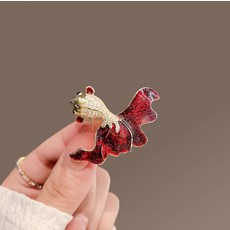 고급 붉은 금붕어 브로치 여성의 고급 행운의 감각 Koi corsage 다용도 액세서리 재킷 창의적인 선물 핀