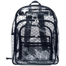 加厚三層黑格紋雙肩後背包 SH623 (抗靜電/無塵室適用), 透明