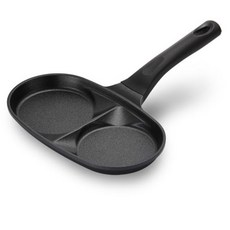 키친플라워 에그팬 계란 후라이팬 팬케이크팬 2구 후라이팬 에그 코팅 2구팬 계란 스텐, 1