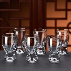 輕奢 水晶玻璃 白酒杯 套裝 含分酒器, 1個, 收腰杯55ml（約一兩）6只