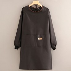 廚房防油煙工作服 餐飲保潔專用外套 耐髒防塵 可定製印字, 1個, 長袖防水手機兜黑