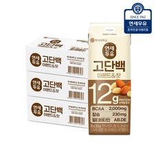 [연세우유] 고단백 고소한 아몬드 잣 두유 190ml (72팩)YS198, 72개