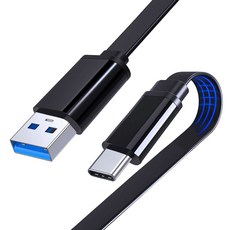 UNIDOPRO 플랫 디자인 USB C 안드로이드 동기화 데이터 삼성 USB-A 자동 USB-C 케이블 코드 고속 충전기 5GBPS 타입 0.9M(3피트) TO, 1m