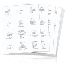 Watersay 생일 축하 스티커 240개 카드 제작용 장식 벗겨낼 수 있는 스티커 성인용 구절 및 감성 DIY 카드 제작 장식 5.9 x 6.4cm(2.36 x 2, 2.36 x 2.36 Inches