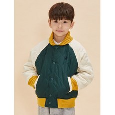매장정품 빈폴 키즈 BEANPOLE KIDS 바서티 캐주얼 패딩 점퍼 - 그린 204428