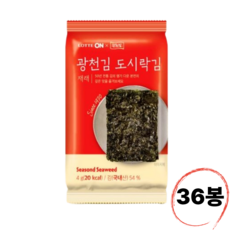 광천김 재래 도시락김 4g 36봉, 36개