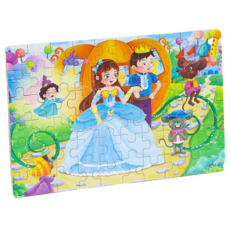 卡通拼圖 兒童益智玩具 趣味拼圖 鐵盒裝, 【60片】灰姑娘, 1個, 60片