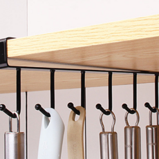 하피디코 다용도 주방 조리기구 걸이 싱크대 상부장 걸이대, 블랙, 2개