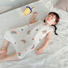 嬰童夏季雙層紗布睡袋背心 護肚防踢被透氣
