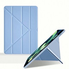 山水之寶 平板三角折Y折二合一彈性皮套, 冰藍色, 1個, iPadAir11吋M2/M3/M4(2024-2026版)Air4/5代10.9吋
