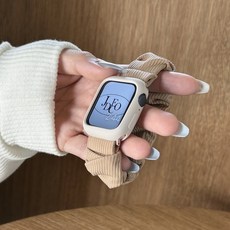 제이데코 애플워치 호환 스크런치 밴딩 스트랩 밴드, 1개, 모카