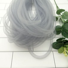 둥근 메쉬 컬러 축제 원형 탄성리본 튜브장식 크리놀라, 9. 멜란지그레이 1m