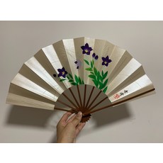 手繪扇子 桔梗花 扇面摺扇, 如圖所示, 1個