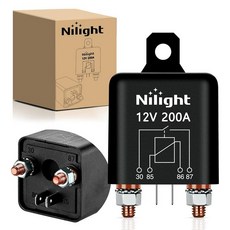 Nilight 50044R 5팩 방수 40/30 AMP 헤비 듀티 12 AWG 주석 도금 구리 와이어 5핀 SPDT 보쉬 스타일 12V 자동차 릴레이 및 하네스 세트 2년 보, 200A-1PC