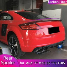 아우디 TT MK3 8S TTS TTRS SLINE 리어 트렁크 스포일러 카본 FRP 15-17년 호환, 카본 파이버