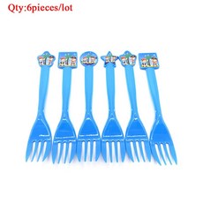 작은 해적 파티 테마 생일 장식 해적 파티 플레이트 초대 카드 컵 블루 식탁보 해적 파티 세트 용품, 6pcs fork, 1개