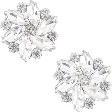 2개 합금 큐빅 장식 신발 클립 부자재 DIY 공예 버클 신발 액세서리 플래티넘 32x32x9mm, 은색