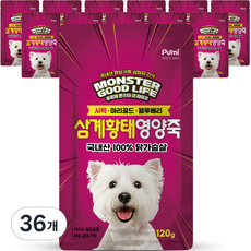푸르미 몬스터 굿 라이프 강아지 영양죽 파우치, 삼계황태, 120g, 36개