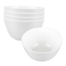 본차이나 백색 화이트 도자기 밥그릇 공기 4개 세트, 1세트