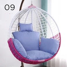 스윙 쿠션 커버 채워지지 않은 또는 채워진 바구니 좌석 의자 파티오 라운드 분리형 베개, Unfilled Size S, I NO chair