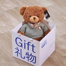 수제 테디베어 곰인형 수면인형 애착인형 곰돌이 선물 러블리, 1개, T. 회색 스웨터 + 선물 쇼핑백