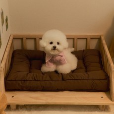 뭉연구소 통세탁 사계절 양면 강아지 고양이 방석 반반 토퍼, 1개, 브라운