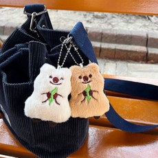 나뭇잎 인형 키링 열쇠고리 귀여운 가꾸 백꾸+그릿커머스Shop, 하얀색