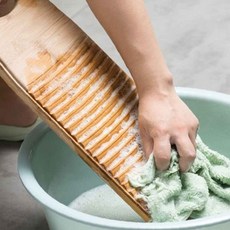 세탁용품 손세탁 대나무 빨래판 60x20cm 라운드 원목빨래판, 1개