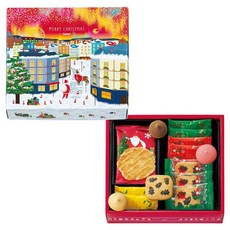 Goncharoff 綜合餅乾聖誕禮盒 12包入, 1盒, 奶油風味 + 聖誕樹造型風味 + 香草風味 + 草莓風味 + 巧克力風味