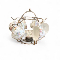 小老闆萬國商舖 6杯6碟收納架 廚房杯碟收納 派對餐具收納 生日禮物 居家裝飾, 1個