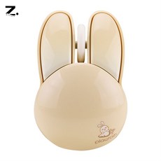 Zoovit 귀여운 토끼 무소음 블루투스 2.4G 무선 마우스, 베이지색, M6