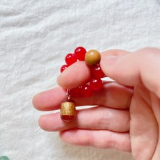 2색상 반야심경 반지 108배 손가락 옴마니반메훔 절 소원 염주 불교용품, 적색