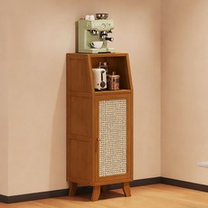 SeekFun 다용도 주방 수납장 전자레인지 선반 커피 티팟 양념 정리장 원문형/쌍문형 하얀색 우드색, 4단