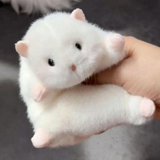 하얀 햄스터 인형 키링 말랑이 햄찌 스트레스볼 봉제 인형, 1개, 화이트
