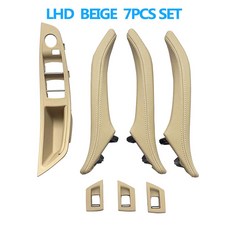 LHD RHD 팔걸이 7PCS 인테리어 525i 세트 F10 시리즈 도어 535i 호환 520i 5 523i 어셈블리 BMW F18 528i 핸들 가죽 F11, LHD BEIGE