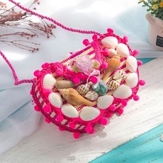 兒童玩具 民族風竹編製品 兒童包包 小背簍 兒童演出道具 兒童小背簍 仿藤塑編織 幼兒園演出舞臺道具, 【背包】蝴蝶款-粉色, 1個