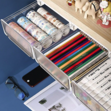 어웨이크여미 책상 무타공 슬라이딩 서랍장, 화이트