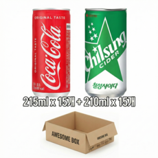 어썸 박스 포장 코카콜라 칠성사이다 210ml 15개씩 30개