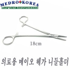 Medro-Korea 의료용 겸자 메이오 헤가 니들홀더, 1개, 메이오-헤가 니들홀더 18cm
