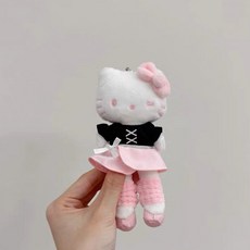 귀여운KT 드레스업 인형 인형옷인형 세트 인형키링 가방 핸드폰 장식 펜던트 선물, 약 15cm, 4 핑크 발레룩 인형키링 세트