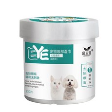DORRIKEY 寵物眼部濕巾 溫和無刺激淚痕清潔濕巾 犬貓適用 130片, 1個, 130個裝