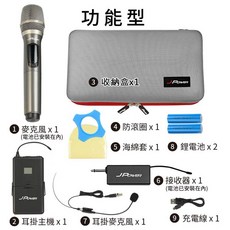 JPOWER UHF無線麥克風, 功能型（鐵灰）, 鐵灰, JP-UHF-888
