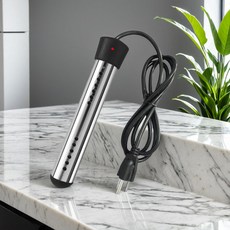 台灣8H出貨 不銹鋼熱得快電熱燒水棒 美規電發熱管 家用快速桶燒水器 大功率加熱, 70度自動斷電款黑色美規送溫度計+鋼絲球