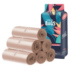 家用PE六連捲垃圾袋 大包裝 韌性十足 防漏耐用 多色可選, 1個, 金色(6捲)