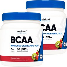nutricost BCAA支鏈胺基酸補充粉 草莓奇異果口味, 522g, 2罐