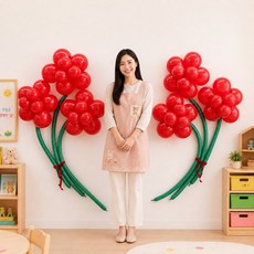 이벤트홀릭 카네이션 풍선 DIY 키트 어버이날 스승의날 감사 포토존 장식 세트, 1개, 01. 카네이션 풍선 세트