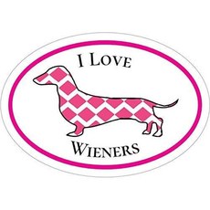 닥스훈트 데칼 - 핑크 I Love Wieners 비닐 스티커 416692