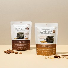 4번구워 더 바삭한 고단백 김스낵 플레인 아몬드&참깨 2종 혼합 세트, 20g, 6개